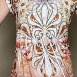 Donna Moore Retro Y2K Brown & White Bohemian Abstract Tunic Shirt Photo 6