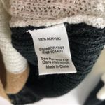 Mine Womens Sweater Scoop Neck Chunky Knit Tie Colorblock Brown Black Ivory M Size M Photo 3