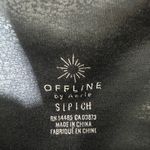 Offline by Aerie The Hugger Crossover High Waisted Crackle Faux Leather Legging Black Photo 8