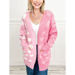 BiBi Cozy Oversized Pink Heart Cardigan Photo 2