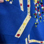 Great Cavalier by St Paul Wool Floral Cardigan Sweater Vintage Size Medium NWT Blue Photo 2