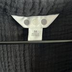 Three Dots  Black Gauzy Cotton Dress Collar V Neck 100% Cotton Medium Photo 2