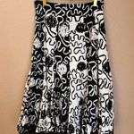 Alberto Makali Black & White Midi A-Line Ribbon Embroidered Skirt Size 4 Photo 1