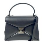 Valentino Garavani One Stud Small Top Handle Leather Flap Bag Black Photo 0