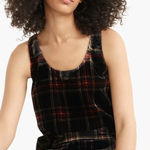 J.Crew NEW Black Velvet Tank Top Stewart Tartan Plaid size 6 Academia Holiday Photo 0