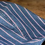 Altar'd State  small mini skirt blue red pinstripe zips up back stretchy denim Photo 10