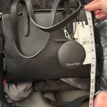 Calvin Klein Black Leather Shoulder Bag with Silver Hardware Photo 1