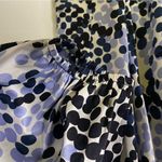 St. John  Shirt Women Size 6 Gray Polka Dot Bow Tie Front Silk Spandex Blend Photo 4