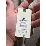 Terra & Sky  Long Sleeve Waffle V-Neck Shirt Oatmeal Heather Woman’s 3X NEW Photo 6