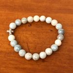 Morgan & Me Designs Beaded Christian Bracelet Handmade Jewelry Silver Cross NIP White Photo 7