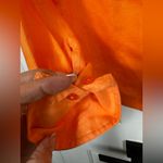 Pendleton  100% LINEN Orange Button Down Shirt Ladies Size Large Photo 5