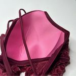 Victoria's Secret  Red floral Velvet Bra Large with Plunging Neckline Photo 6