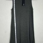 MICHELLE by Commune Green Ribbed Knit Mock Neck Sleeveless Swing Dress Photo 1