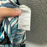 Laundry by Shelli Segal  skirt women 2 blue geometric print satin side slits boho Photo 6