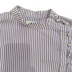Adam Lippes x RTR Tie Neck Stripped Top in White/Purple, Size US 4 Photo 5