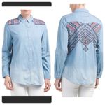 Driftwood  Embroidered Button down Denim Shirt Photo 1