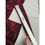 Roz & Ali Womans Long Sleeve Open Front Cardigan Sweater Large Red Black Photo 7