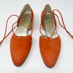 Salvatore Ferragamo Ankle Strap Slip On Orange Shoes Size 7.5 Photo 3