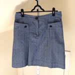 Derek Lam  EUC Women's Organic Cotton Pleated Indigo Blue Chambray Skirt 10 Photo 1