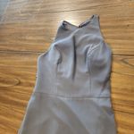 Hayley Paige Occasions  Bridesmaid maxi Dress 5714 Gunmetal Gray long chiffon 2 Photo 3