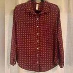 Allison Joy Women’s Red  Button Up Blouse Photo 0
