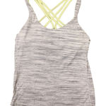 Lululemon Women Neon Yellow Gray White Slay The Studio 2 in 1 Bra Tank Top sz 6 Photo 0