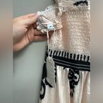 Chic Cream and Black Floral Maxi Dress Size M Photo 2