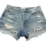 Aritzia Denim Forum Jean Shorts 26 Blue Cut Offs Ex Boyfriend Midi Button #R8-3 Photo 0