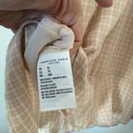 American Eagle  mini dress  Tan Cream Checkers Ruffles Country Festival NWOT XL Photo 3