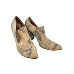 John Fluevog  Kendra Gray Beige Floral Leather Pointed Toe Slip On Pump Heels 8.5 Photo 4