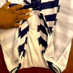 Nautical Blue and White One Piece Swimsuit with Wide Straps Size L Photo 4