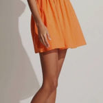 Faithfull the Brand  Viola Mini Smocked Dress In Orange‎ Size Medium Photo 0