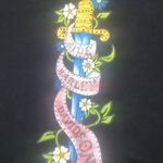 Harley Davidson Vintage  Women's Rhinestone Polo Shirt Flower Sword Large Black Photo 3