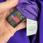 Vintage Lily & Taylor Couture Womens Wool Fox Fur Trim Jacket Coat Sz 18 Purple Photo 11