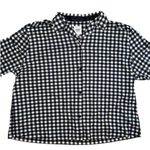 Chelsea Peers Black White Check Sleepwear Button Up Short Sleeve Top Size 20 Photo 0