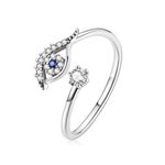 Sterling Silver 925  Evil Eye Crystal Ring Photo 5