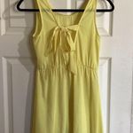 Francesca's Francesca’s Light Yellow Sheer Tie Back Mini Dress Fit & Flare S Photo 1