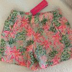 Lilly Pulitzer  Pink and Green Bermuda Shorts Vibrant Tropical Print Photo 0