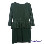 Alberto Makali  Green Printed Peplum Long Sleeve Dress Size L Photo 1
