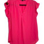 Cynthia Steffe  Hot Pink Cap Sleeve Blouse Womens S Barbie Core Shirt Top Flutter Photo 0