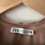 ZARA  Brown Neutral Stretchy Sleeveless Crop Top Photo 3