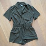 Avenue NWOT Athleta  Drawstring Elastic Waist Romper in Olive Green Size Large Photo 7