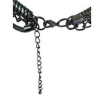 Multi Layered Chain Gunmetal Necklace Mesh Link Flat Steampunk Goth Emo Adj 19" Photo 2