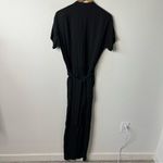 Theory Black Silk Jumpsuit Short Sleeve Tie Waist Button Front Womens Size 4 Photo 7