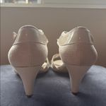 Bandolino  Size 9 1/2 Tan Nude Patent High Heel T-Strap Dress Sandals Man-Made Photo 2