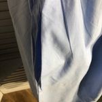 Vintage 90s Honors Peasant Midi Dress Embroidered Floral Cotton Baby Blue Large Photo 9