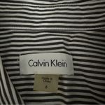 Calvin Klein  Gray‎ & White Striped Boho Wide Bell Sleeve Button Down Dress Sz 6 Photo 6