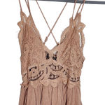 VICI  Disty Pink Lace Boho Top with Ruffle Hem Size Small Pink Boho Crop Top Photo 0