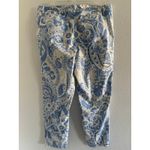 Talbots Relaxed Chino Pants Womens 14 Blue White Paisley Stretch Career Comfort Photo 1