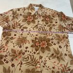 Susan Graver  XL Floral Casual Autumn Print Long Big Button Down Office Shirt Photo 3
